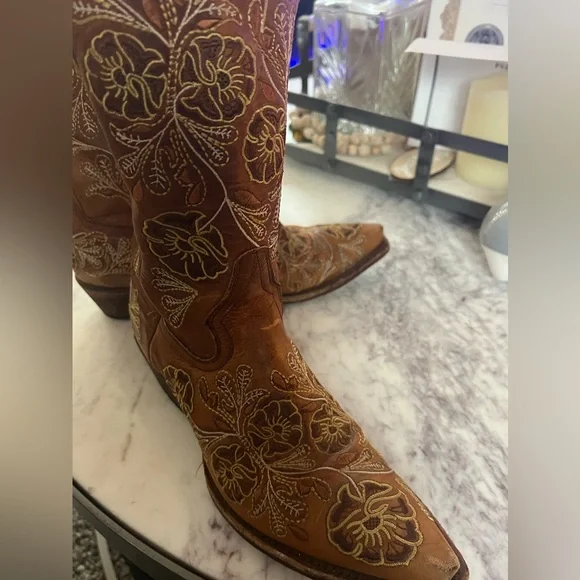 Macie Bean M8041 Ladies Embroidered Western Boot Whiskey Bent Foot Snip Toe 7 - Picture 11 of 11